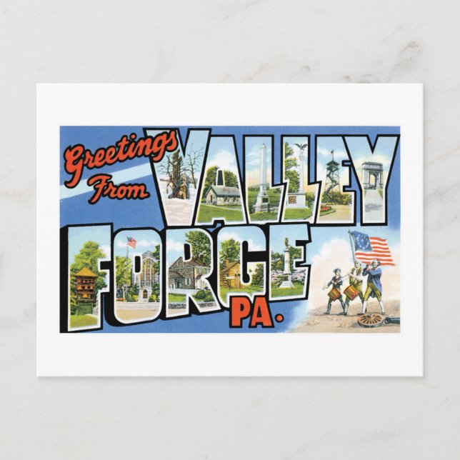 Grüße aus Valley Forge, Pennsylvania! Postkarte (Vorderseite)