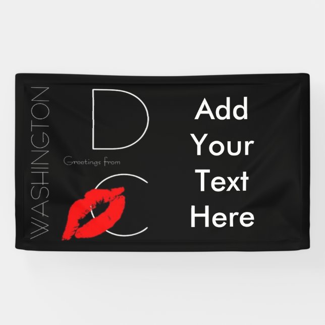 Grüße aus Washington D.C. Red Lipstick Kiss Banner (Horizontal)