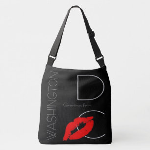 Grüße aus Washington D.C. Red Lipstick Kiss Tragetaschen Mit Langen Trägern