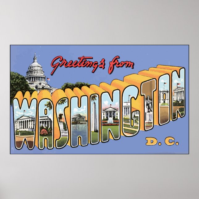 Grüße aus Washington D.C., Vintag Poster (Vorne)