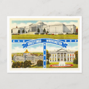 Grüße aus Washington, D. C. Vintage Reise Postkarte