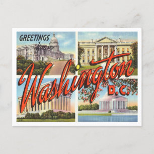 Grüße aus Washington, D. C. Vintage Reise Postkarte