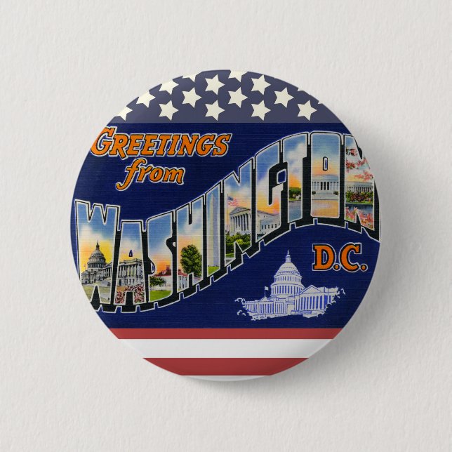 Grüße aus Washington DC! Button (Vorderseite)