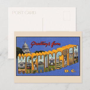 Grüße aus Washington DC Große Letter Vintage Postkarte