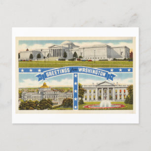 Grüße aus Washington DC Vintage Reise Postkarte