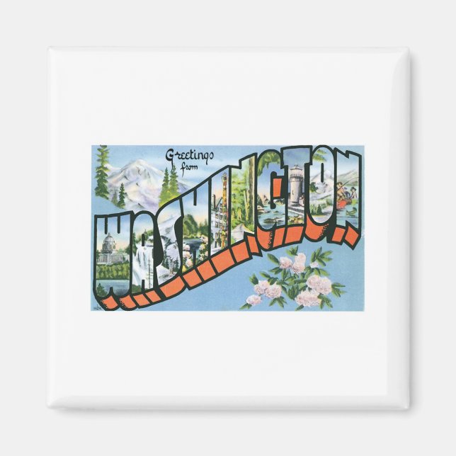 Grüße aus Washington Staat Magnet (Vorne)