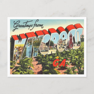 Grüße aus Waycross, Georgia Vintage Reise Postkarte
