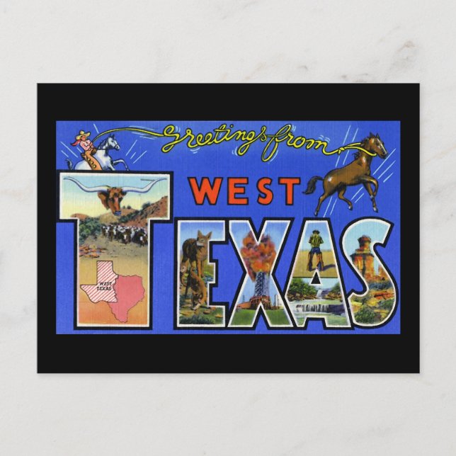 Grüße aus West Texas Postkarte (Vorderseite)