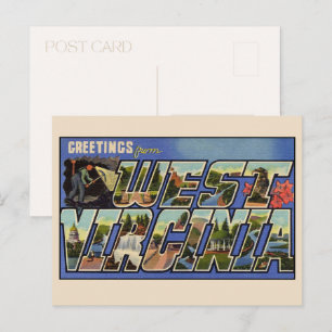 Grüße aus West Virginia Großer Buchstabe Vintage Postkarte