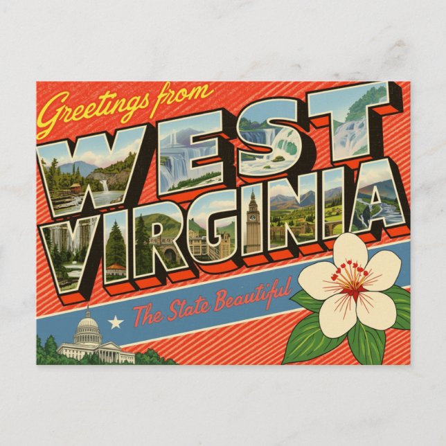 Grüße aus West Virginia Postkarte (Vorderseite)