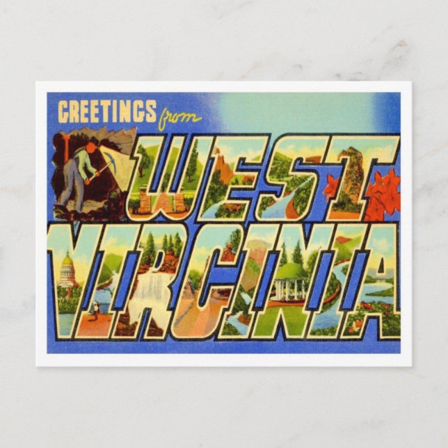 Grüße aus West Virginia Postkarte (Vorderseite)