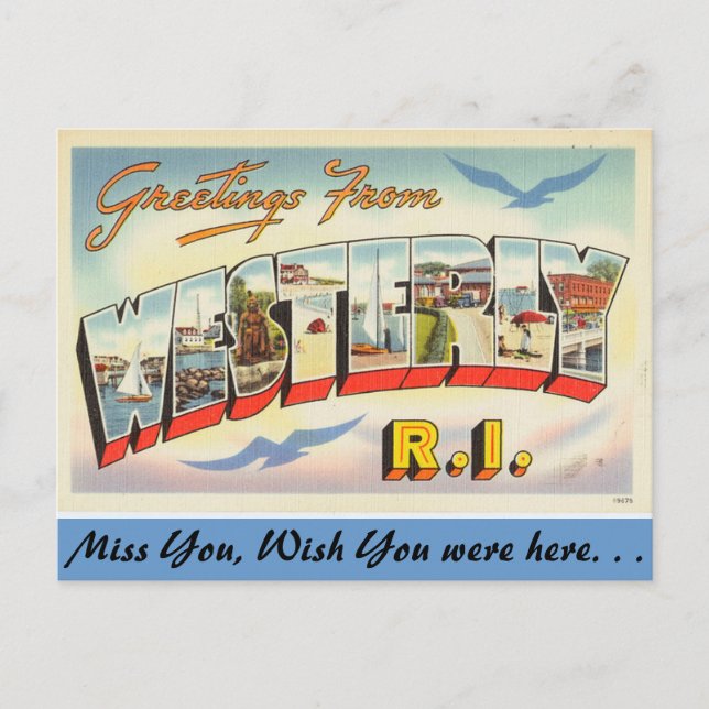 Grüße aus Westerly Postkarte (Vorderseite)