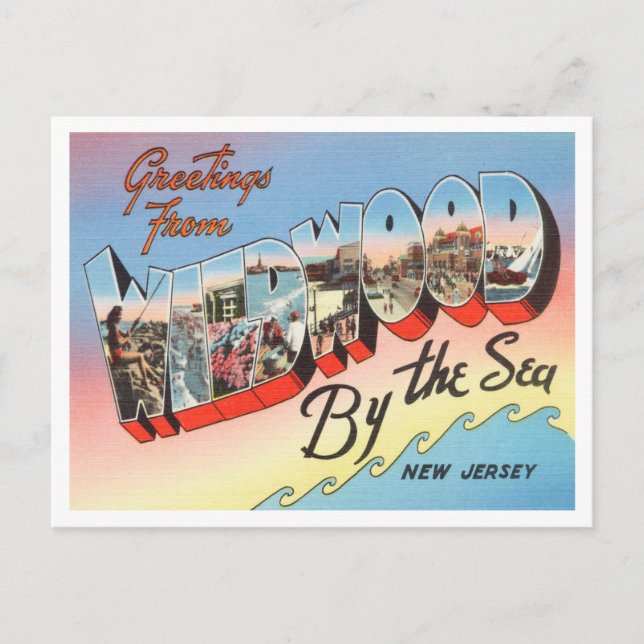 Grüße aus Wildwood am Meer, New Jersey Postkarte (Vorderseite)