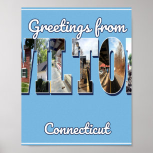Grüße aus Wilton, Connecticut Fotodruck – E Poster