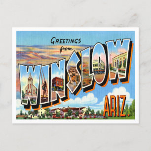 Grüße aus Winslow, Arizona Vintage Reise Postkarte