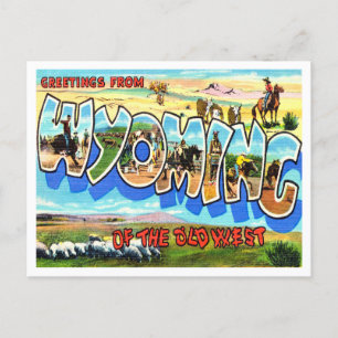 Grüße aus Wyoming aus der alten West-Reise Postkarte