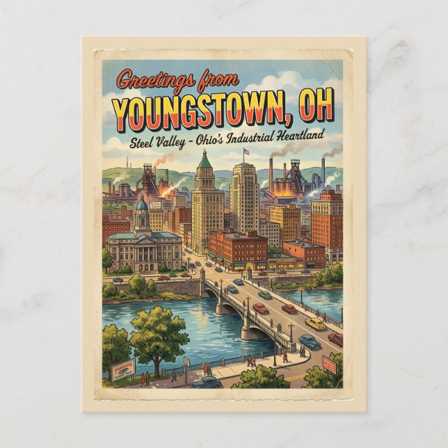 Grüße aus Youngstown OH  Postkarte (Vorderseite)