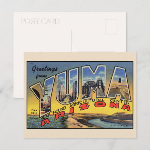 Grüße aus Yuma Großer Buchstabe Vintage Postkarte