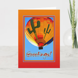 Grüße Cacti Hot Air Ballon Karte