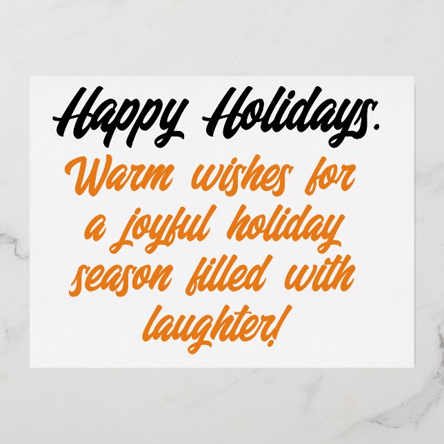 "Grüße der Jahreszeit" Folien Feiertagspostkarte (Vorderseite)