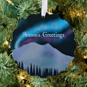 Grüße der Saison - Blue Aurora Ornament Karte