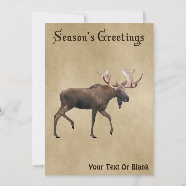 Grüße der Saison - Bull Moose auf altem Papier (Vorderseite)