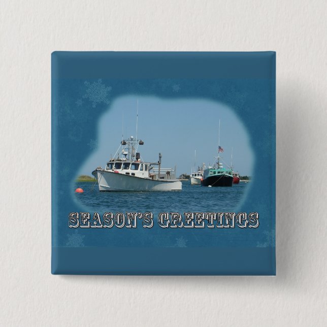 Grüße der Saison - Chatham Harbour Boats Button (Vorderseite)