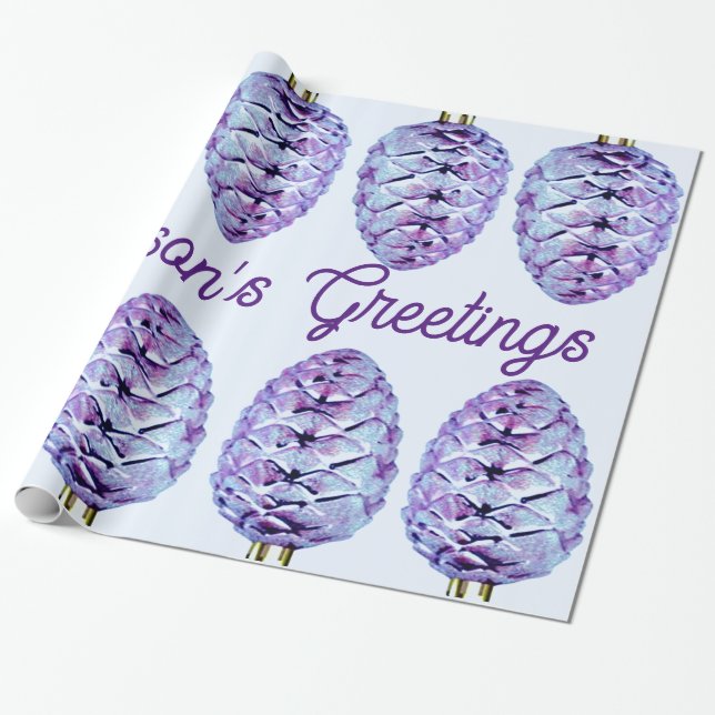 Grüße der Saison Pinecone Wrapping Paper Geschenkpapier (Ungerollt)