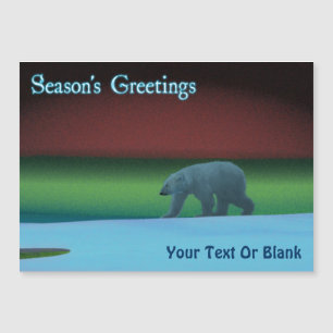 Grüße der Saison - Polarlichter Polarbär Magnetkarte