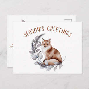 Grüße der Saison Red Fox Weihnachtsgrün Postkarte