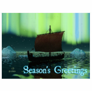 Grüße der Saison - Viking Ship Fotoskulptur Magnet