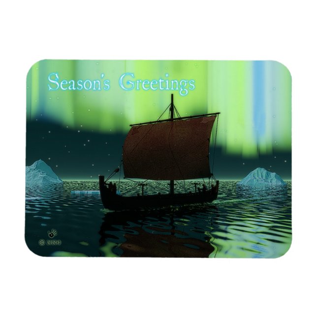 Grüße der Saison - Viking Ship Magnet (Horizontal)
