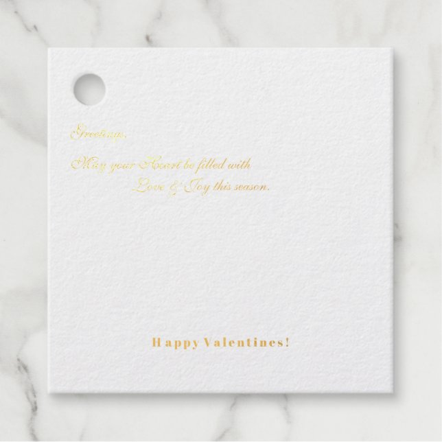 Grüße! Frohe Valentinstag Geschenkanhänger (Vorderseite)