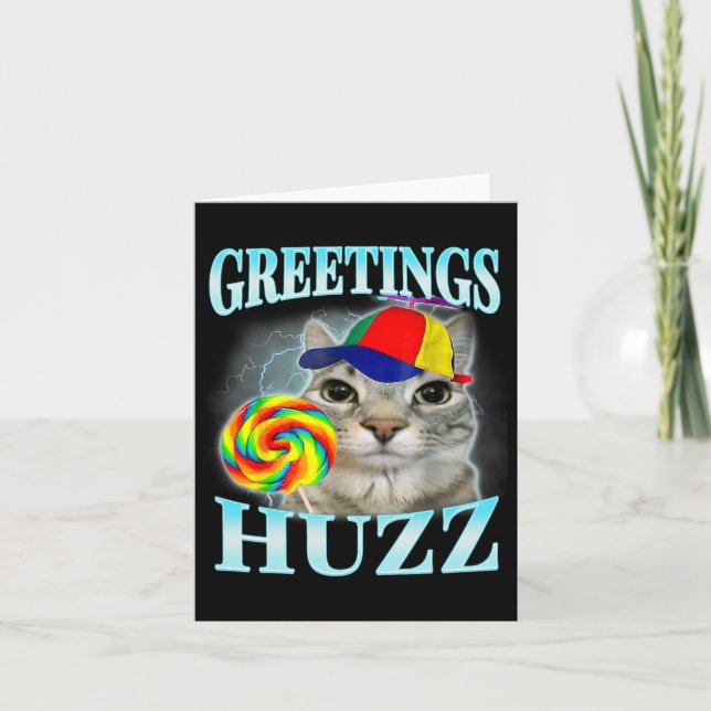 Grüße Huzz Funny Gen Z Gen Alpha Slang Meme Karte (Vorderseite)