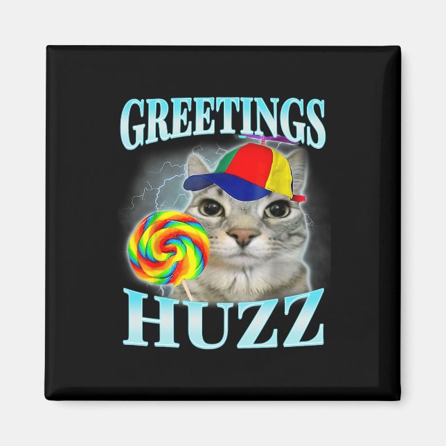 Grüße Huzz Funny Gen Z Gen Alpha Slang Meme Magnet (Vorne)