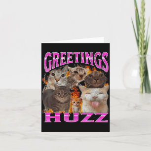 Grüße Huzz Lustige Katzen Meme Bootleg Grafik Männ Karte