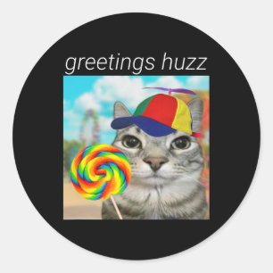 Grüße Huzz Lustiger Gen Z Gen Alpha Slang Meme  Runder Aufkleber