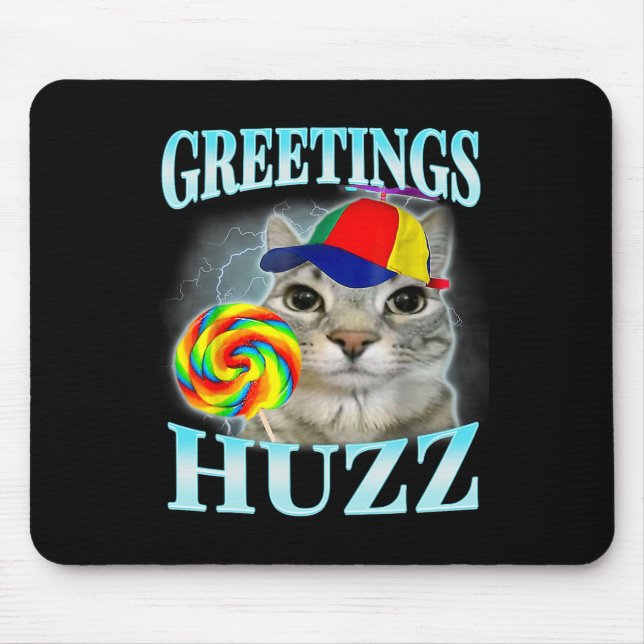 Grüße Huzz Lustiges Gen Z Gen Alpha Slang Meme  Mousepad (Vorne)