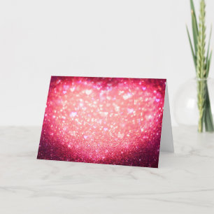 Grüße Karte - Rosa Herzen funkeln