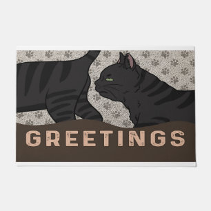 Grüße, Katze Lover, Geschenk für Familie Fußmatte