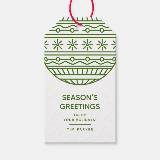 Grüße mit Weihnachten Bauble Geschenkanhänger (Vorderseite)