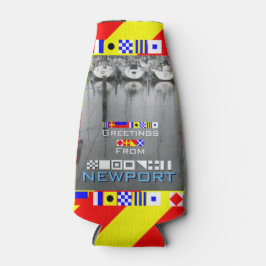Grüße Neuport RI Nautic Flags personalisiert Flaschenkühler