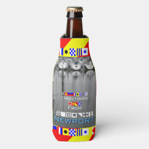 Grüße Neuport RI Nautic Flags personalisiert Flaschenkühler