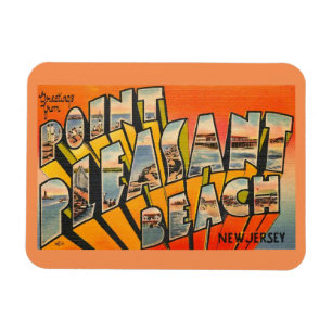 Grüße, Pt. Pleasant Beach, New Jersey Vintage Magnet