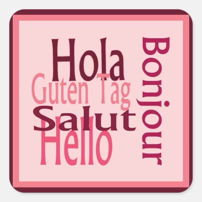 Grüße Rosa Aufkleber (Vorderseite)