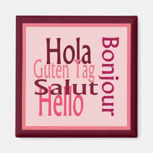 Grüße Rosa Kühlschrankmagnet Magnet
