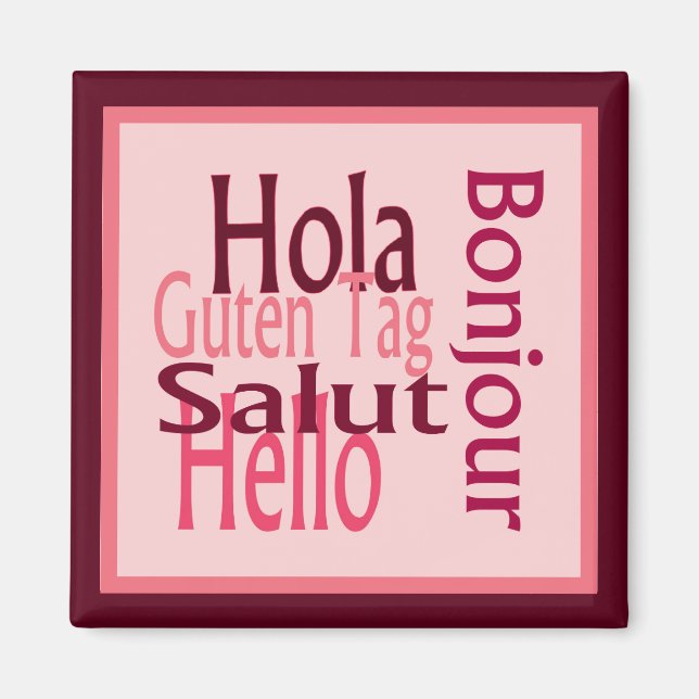 Grüße Rosa Kühlschrankmagnet Magnet (Vorne)