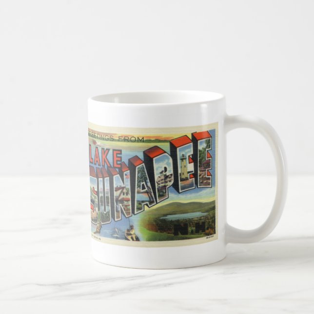 Grüße See Sunapee von der Vintagen Tasse (Rechts)