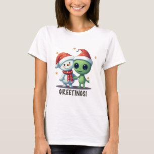 Grüße Snowman und Alien T-Shirt
