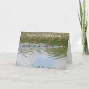 Grüße über den Teich, um zu sagen, dass ich an Sie Karte